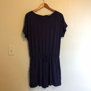 Navy blue cotton Romper